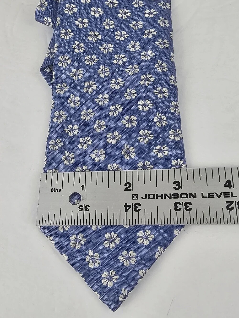 Canali 100% Silk Blue Periwinkle Floral Tie Luxury Made In Italy EUC